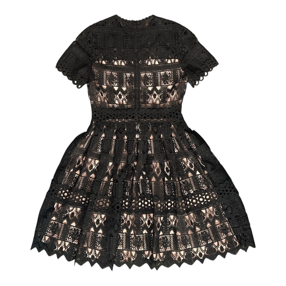Alexis Lula Guipure Lace Eyelet Short Sleeve Mini Dress Black Women’s Medium - Picture 5 of 11